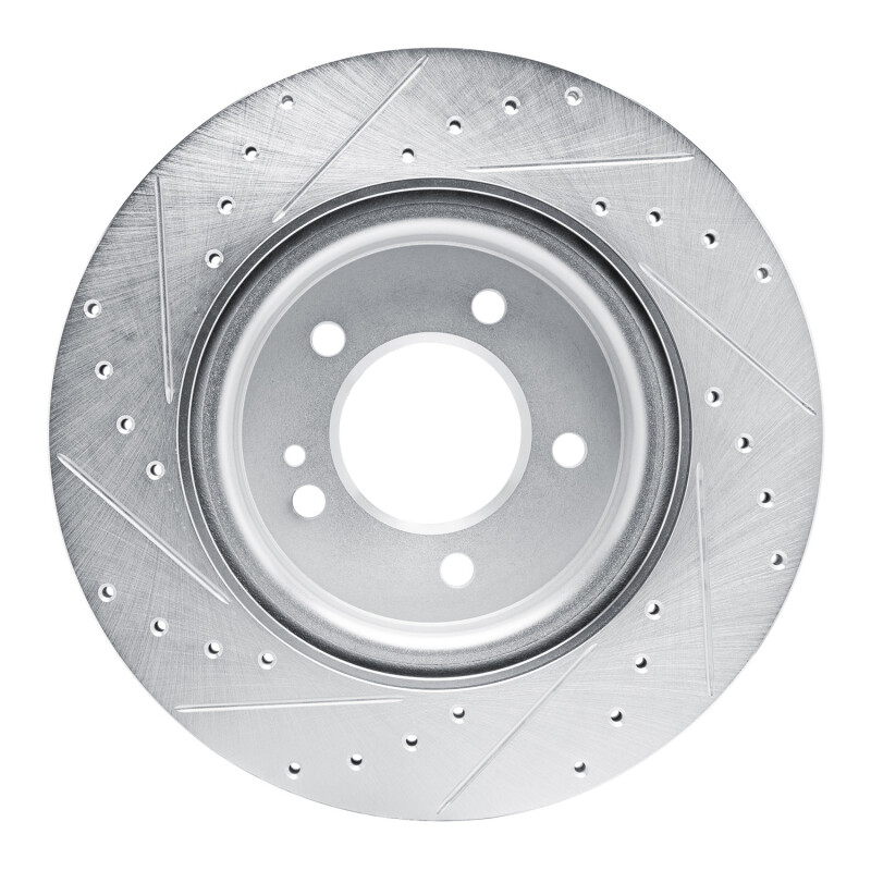 Mercedes-Benz G550 Brake Rotor (1) - Rear Right - R1 Concepts - Drilled & Slotted - Silver - `19-`25